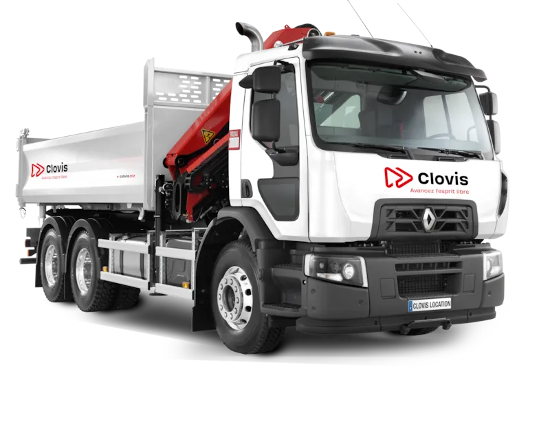 Location Clovis de poids lourd polybenne grue